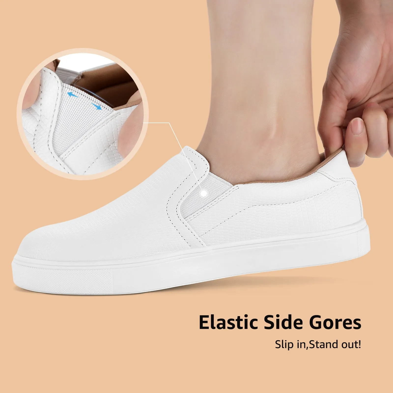 STQ Slip On Shoes for Women Comfort Fall Loafers Soft Business Casual Sneakers