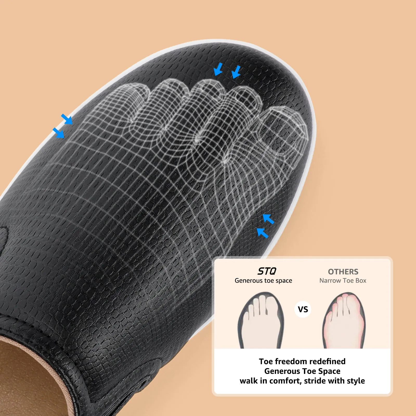 STQ Slip On Shoes for Women Comfort Fall Loafers Soft Business Casual Sneakers
