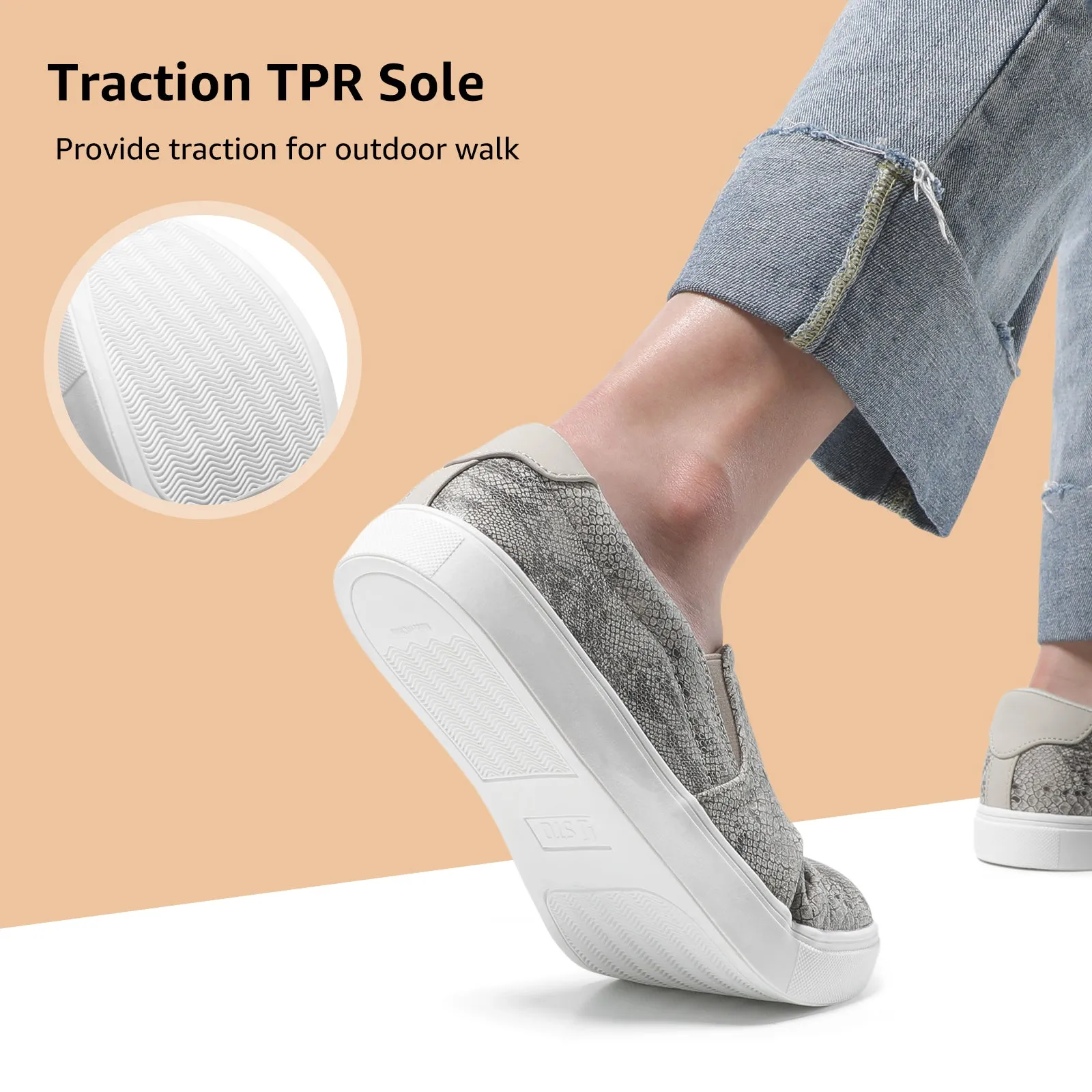 STQ Slip On Shoes for Women Comfort Fall Loafers Soft Business Casual Sneakers