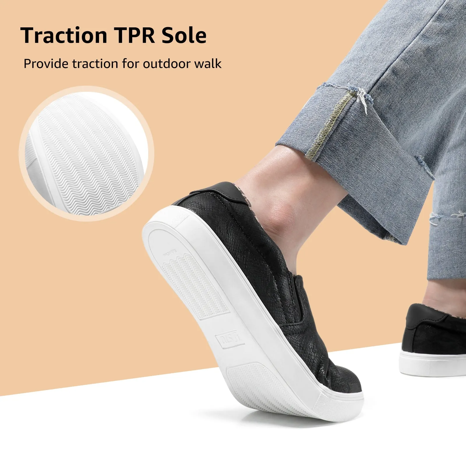 STQ Slip On Shoes for Women Comfort Fall Loafers Soft Business Casual Sneakers
