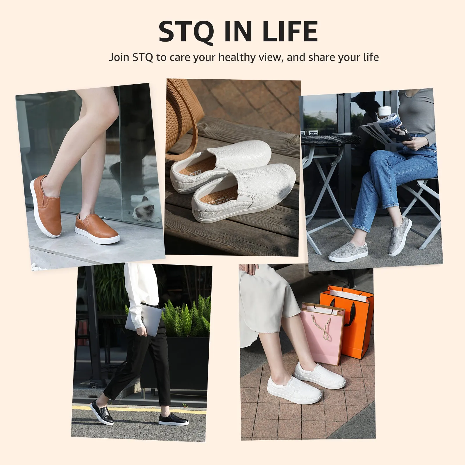 STQ Slip On Shoes for Women Comfort Fall Loafers Soft Business Casual Sneakers
