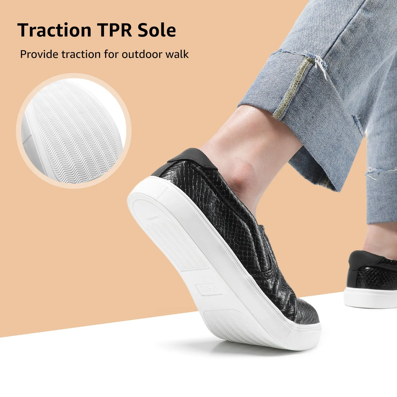 STQ Slip On Shoes for Women Comfort Fall Loafers Soft Business Casual Sneakers