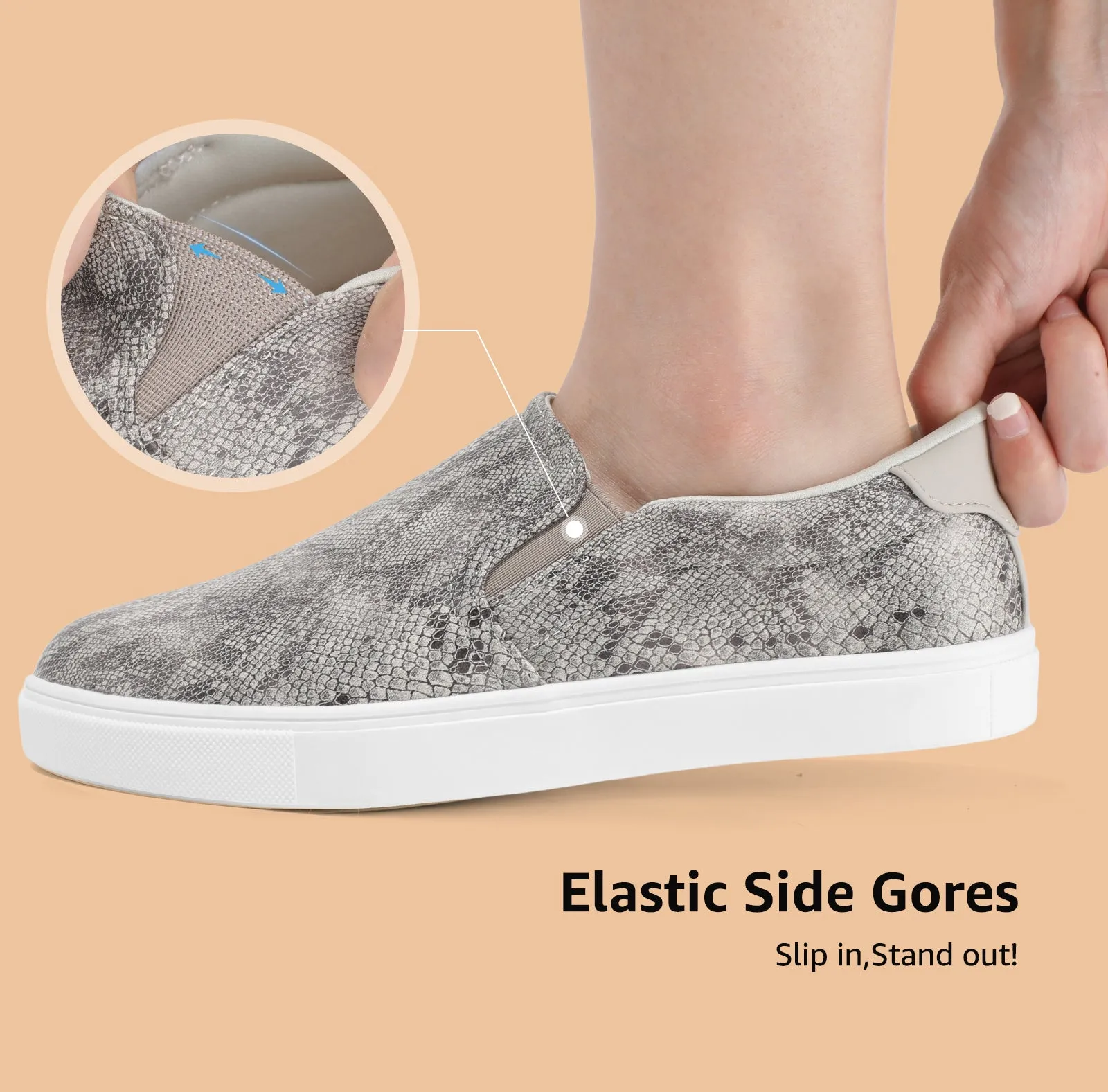 STQ Slip On Shoes for Women Comfort Fall Loafers Soft Business Casual Sneakers