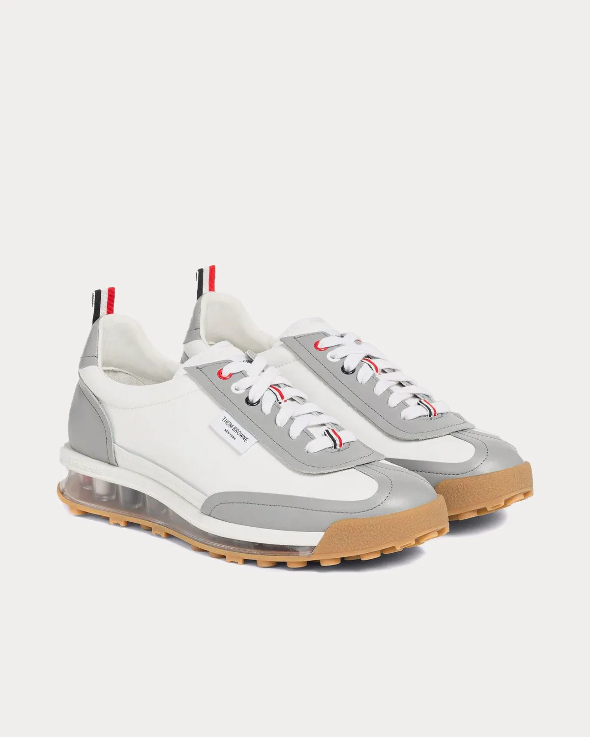 Tech Runner Clear Sole Raw Edge Vitello Calf White / Grey Low Top Sneakers