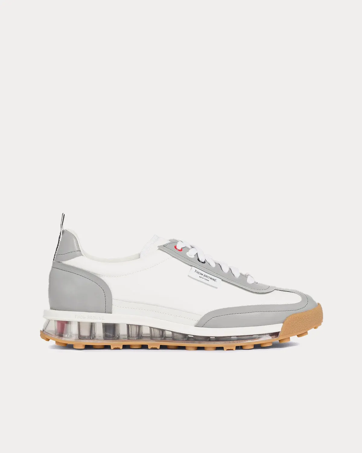 Tech Runner Clear Sole Raw Edge Vitello Calf White / Grey Low Top Sneakers