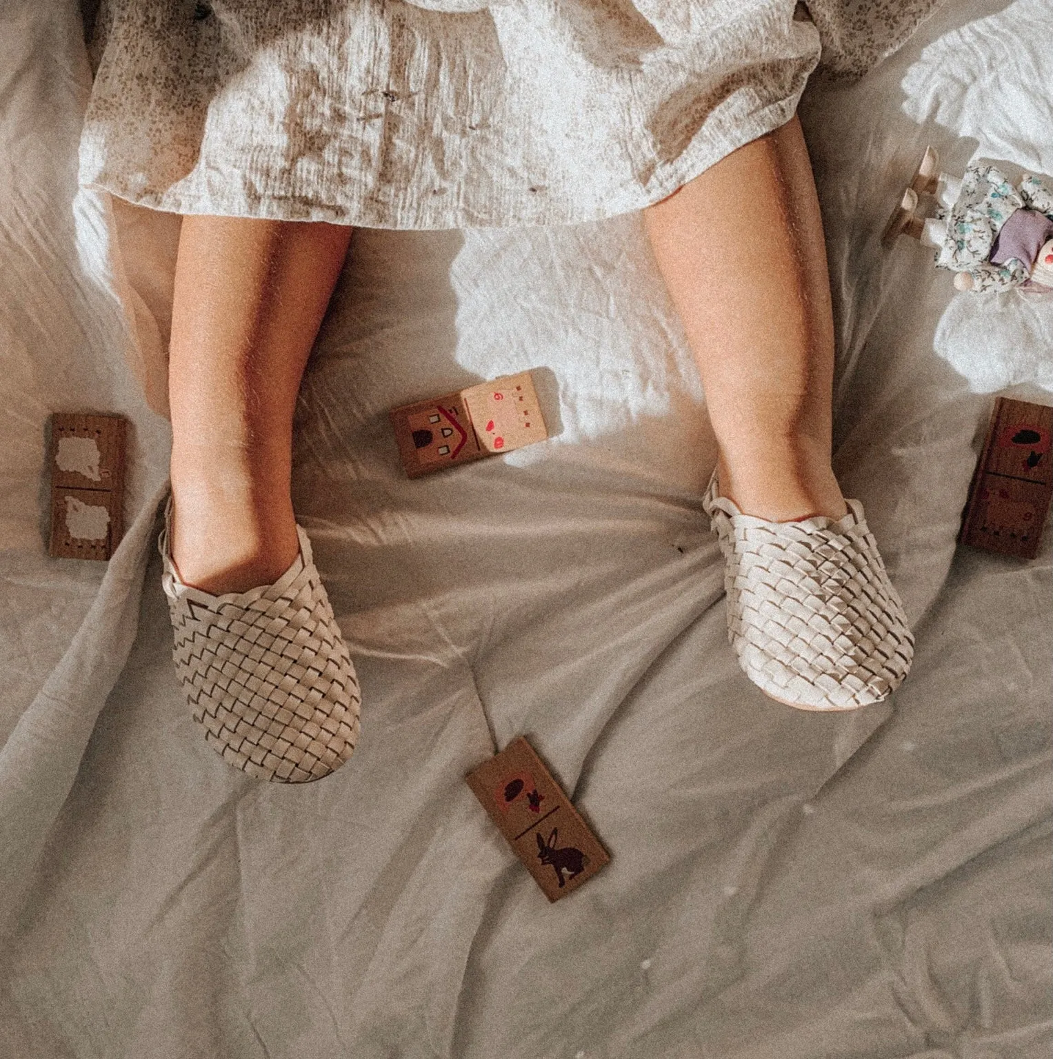 The Mykonos Woven Mule - Cream - BABY