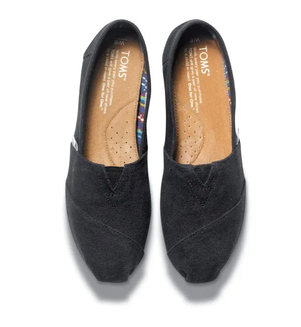 TOMS Women's Classic Black Canvas Shoes