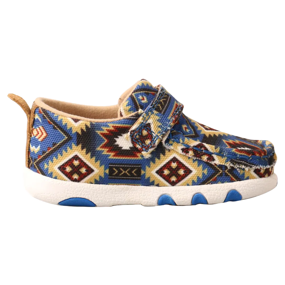 Twisted X® Infants Driving Moc Multi-Color Blue Aztec Shoes ICA0019