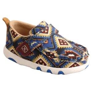 Twisted X® Infants Driving Moc Multi-Color Blue Aztec Shoes ICA0019