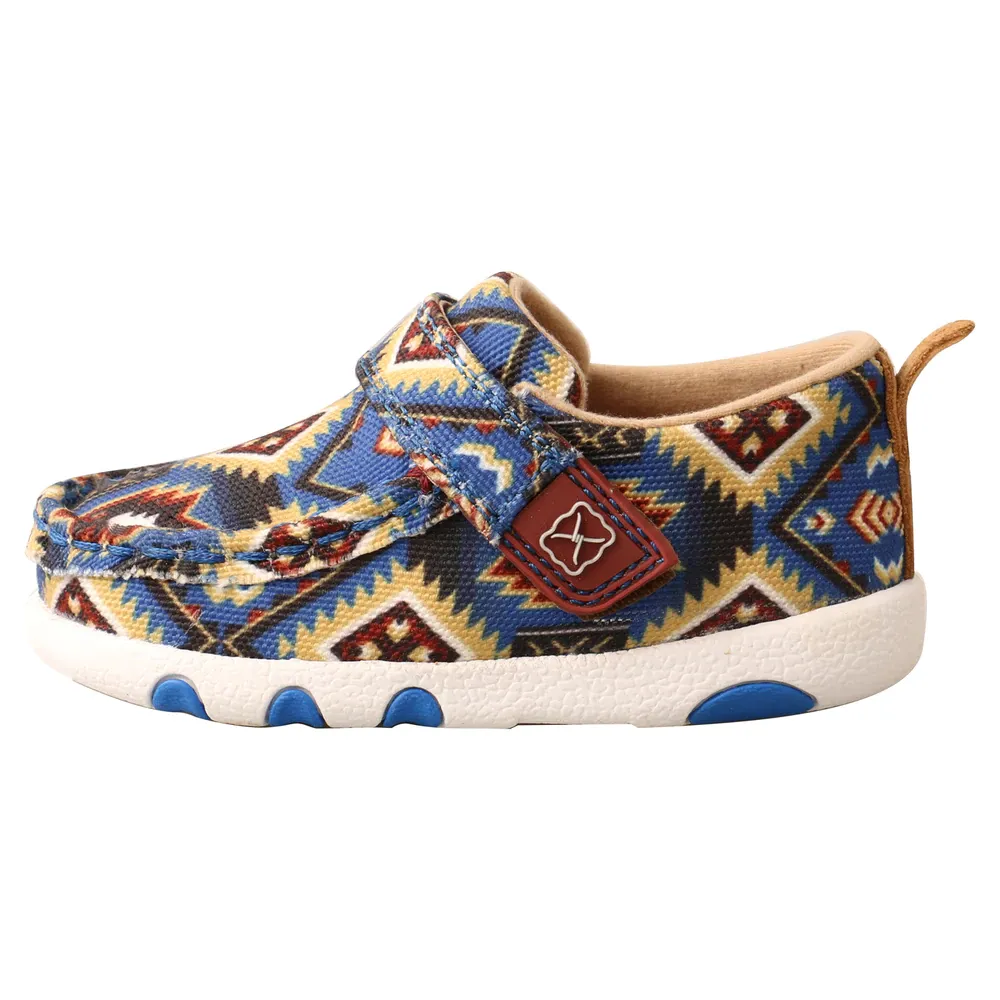 Twisted X® Infants Driving Moc Multi-Color Blue Aztec Shoes ICA0019