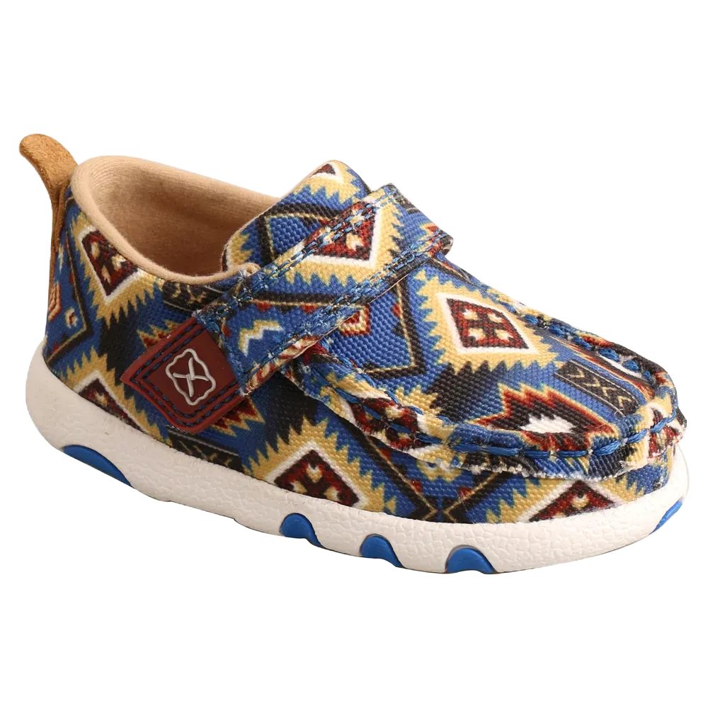 Twisted X® Infants Driving Moc Multi-Color Blue Aztec Shoes ICA0019