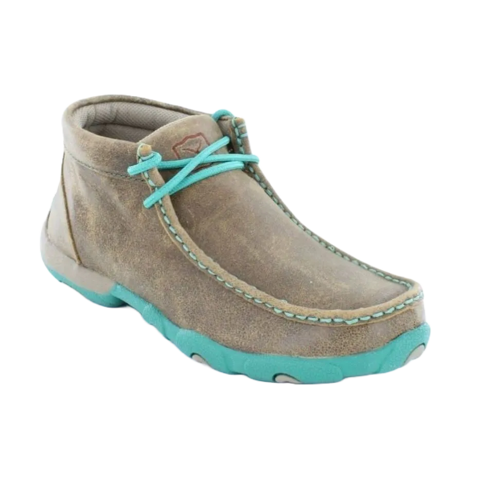 Twisted X Ladies Brown and Turquoise Driving Mocs WDM0020