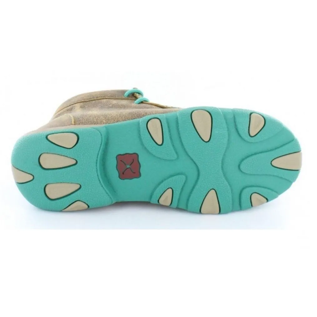Twisted X Ladies Brown and Turquoise Driving Mocs WDM0020