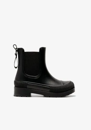 Unisex Black Rain Boots B&W