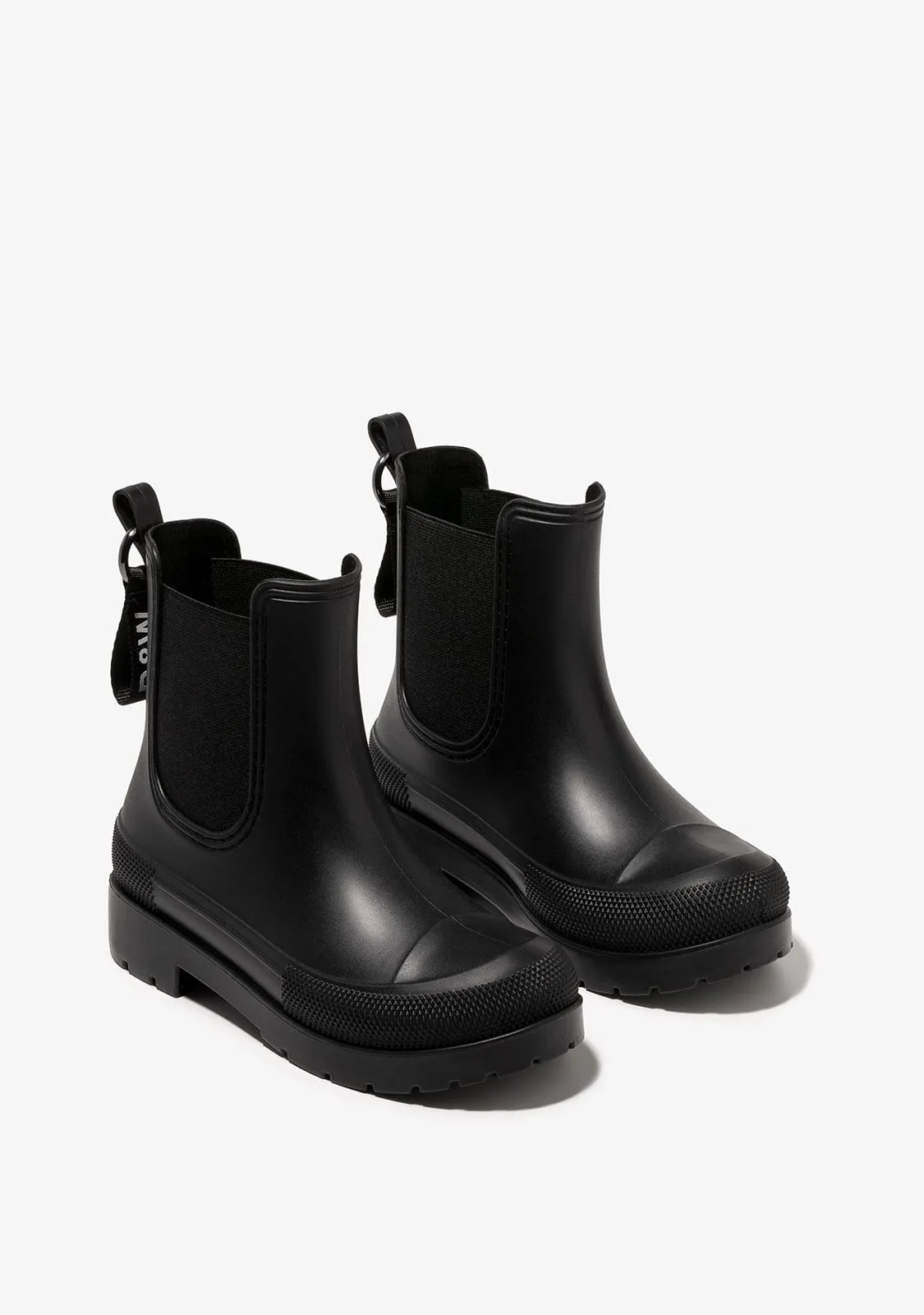 Unisex Black Rain Boots B&W