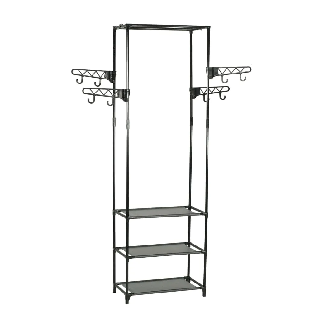 vidaXL Clothes Rack Steel and Non-woven Fabric 55x28.5x175 cm Black