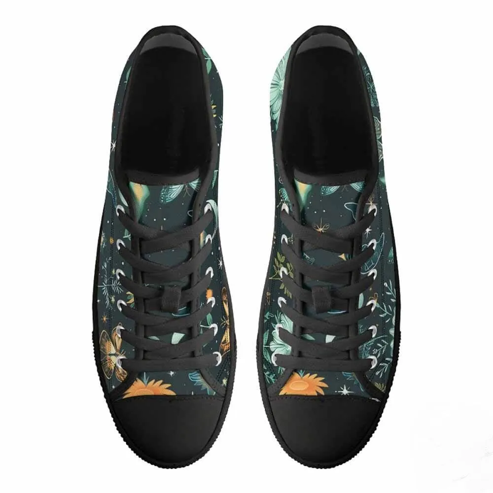 Vintage Fairy Butterfly Stars Canvas Shoes