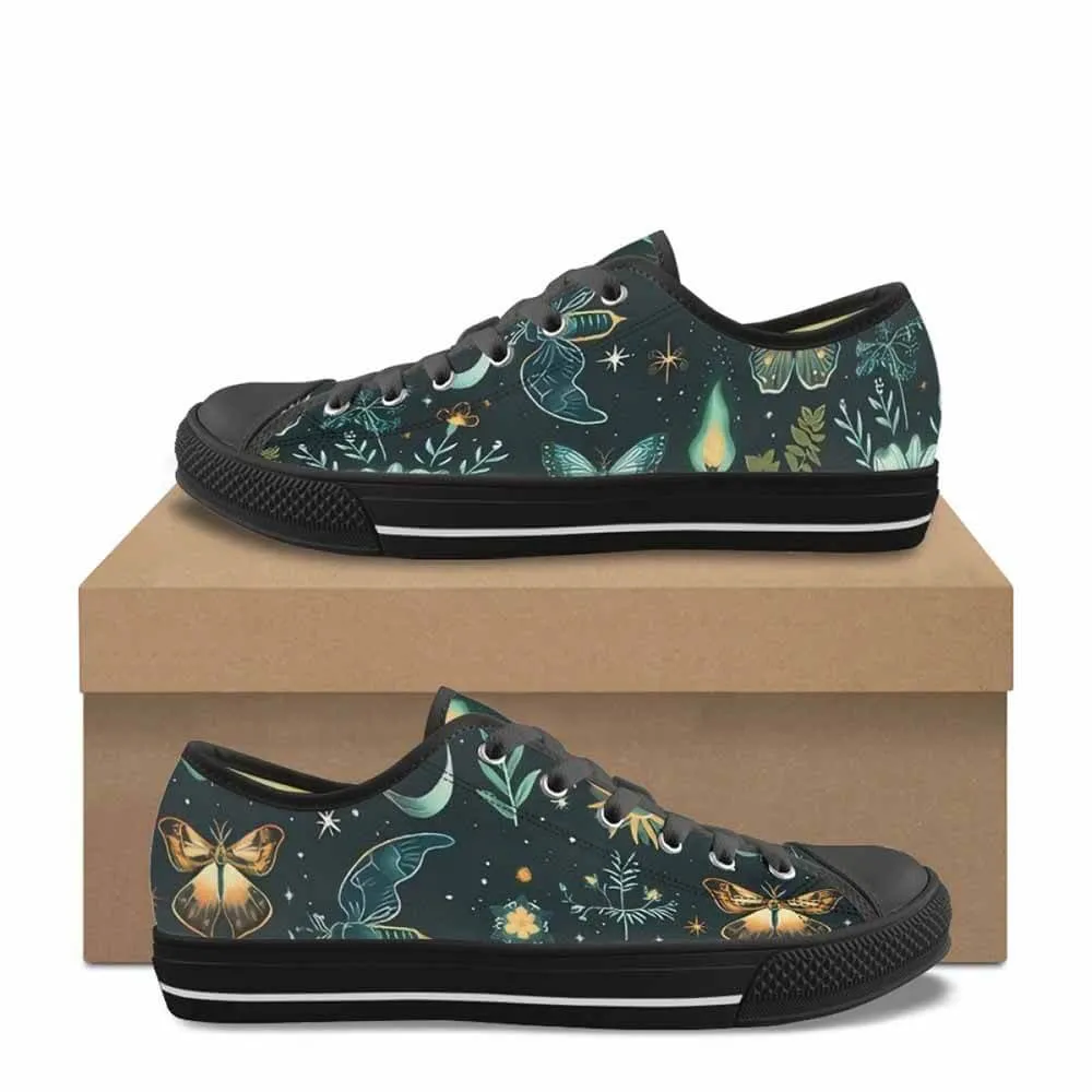 Vintage Fairy Butterfly Stars Canvas Shoes