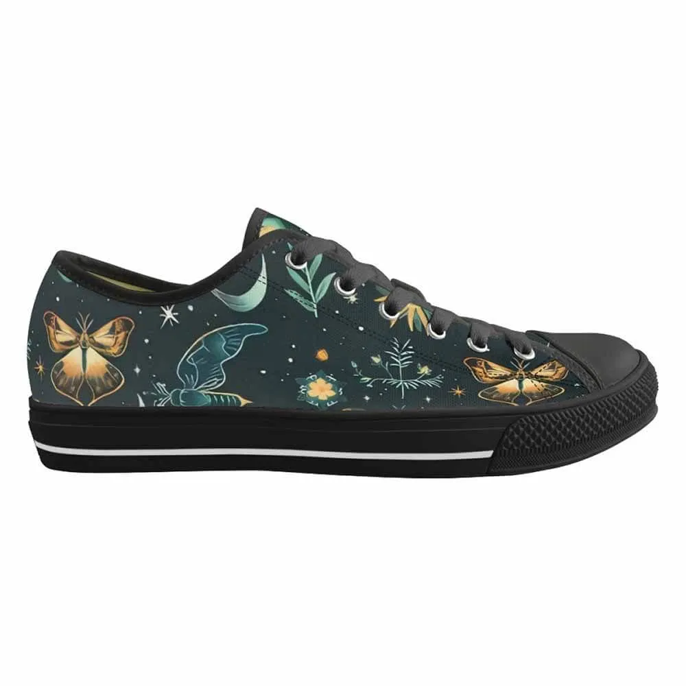 Vintage Fairy Butterfly Stars Canvas Shoes