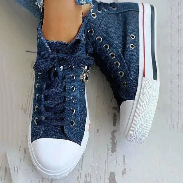 Vulcanize Breathable Zipper Flat Shoes