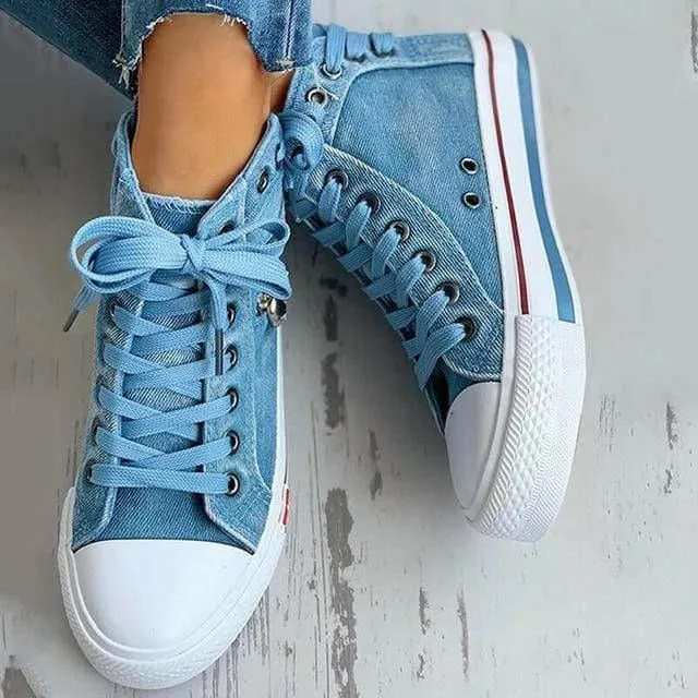 Vulcanize Breathable Zipper Flat Shoes