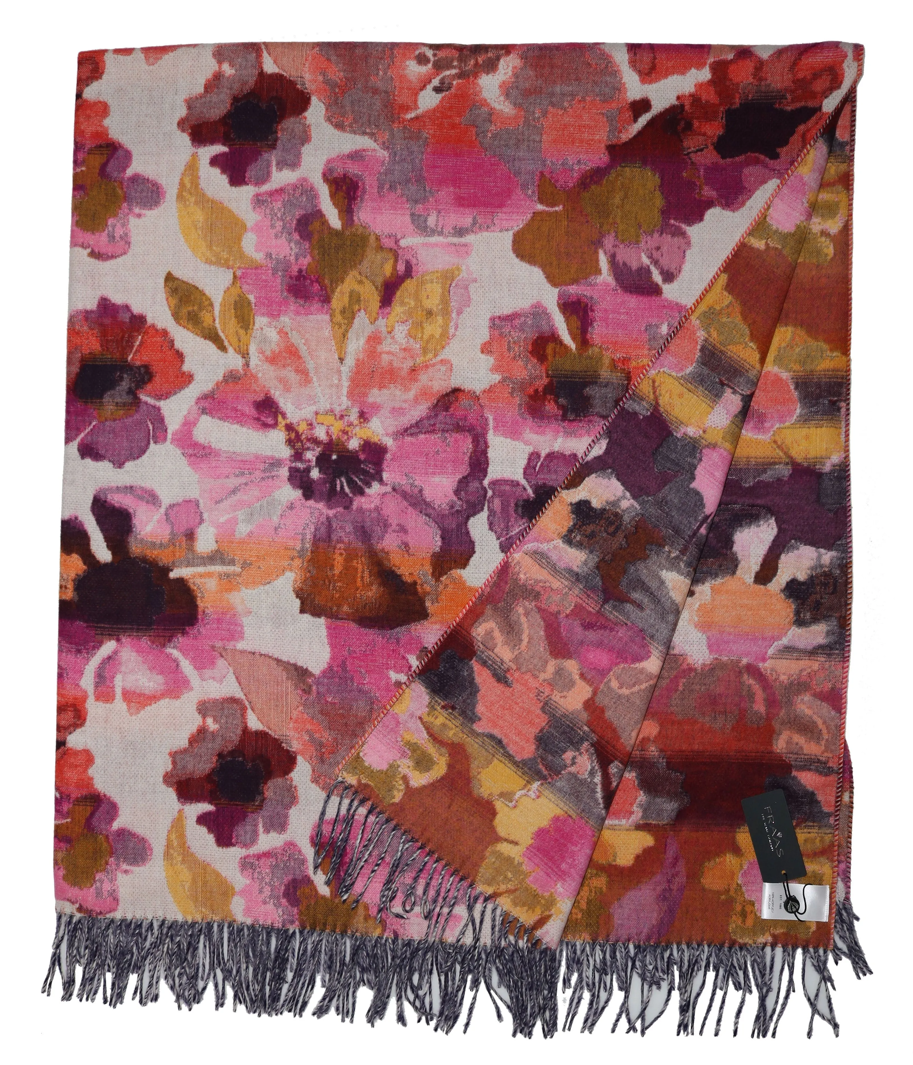 Watercolor Floral Woven Cashmink Throw