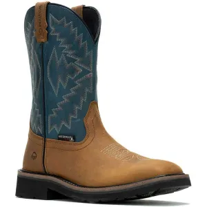 Wolverine Men's Rancher Arrow Steel Toe WP Western Work Boot- Blue - W241050