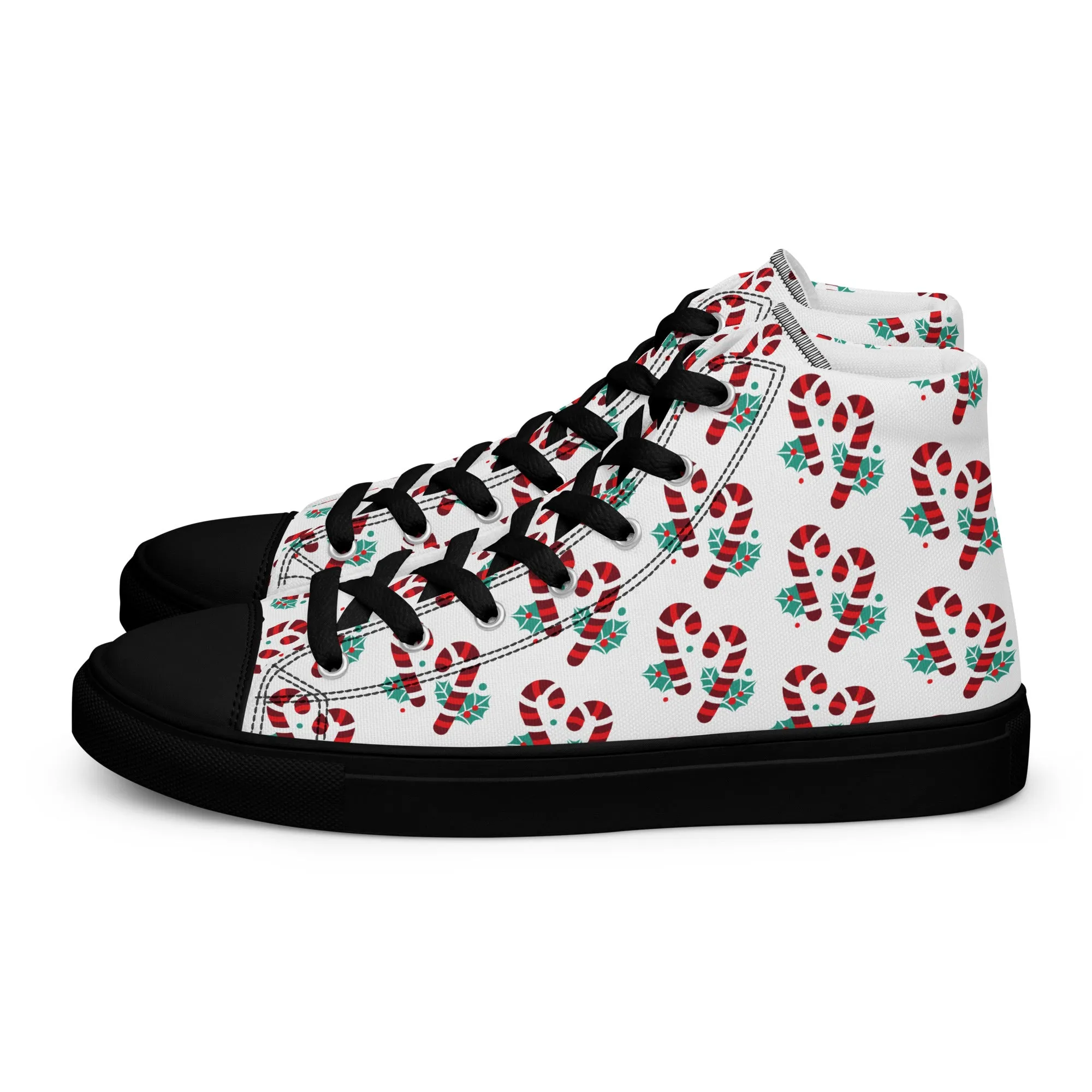 Women Christmas High Top Canvas Shoes (Glamourange Holiday Magic Canvas Shoes For Women - 0015)