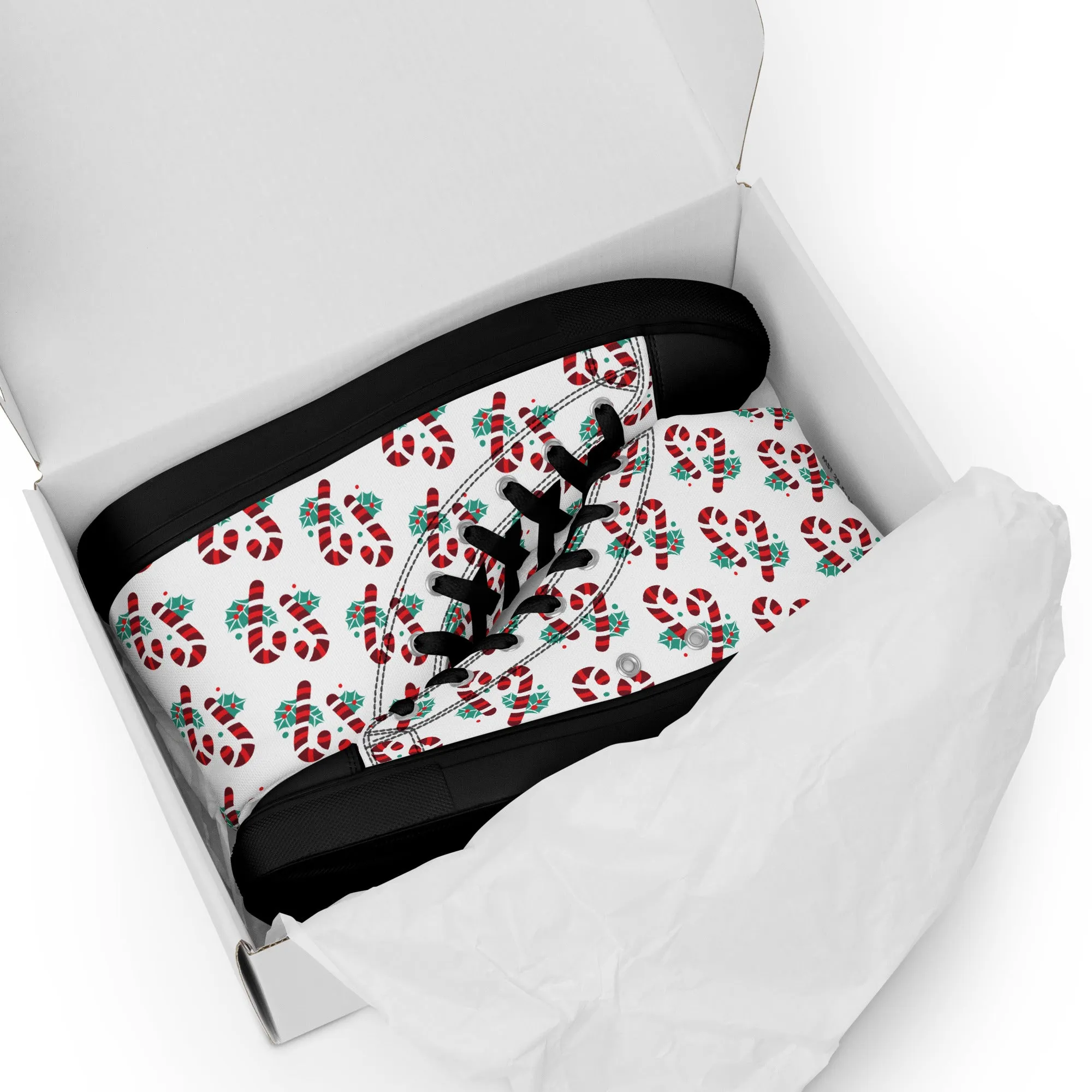 Women Christmas High Top Canvas Shoes (Glamourange Holiday Magic Canvas Shoes For Women - 0015)