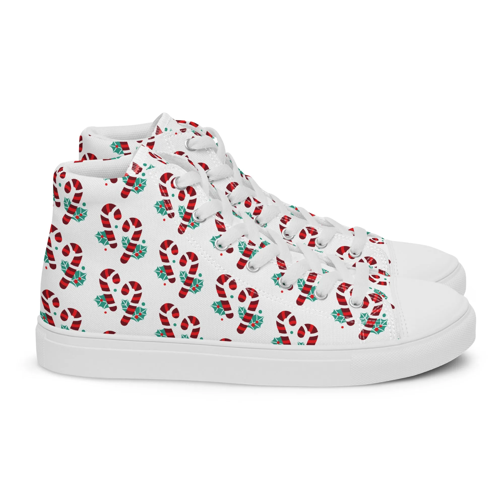 Women Christmas High Top Canvas Shoes (Glamourange Holiday Magic Canvas Shoes For Women - 0015)