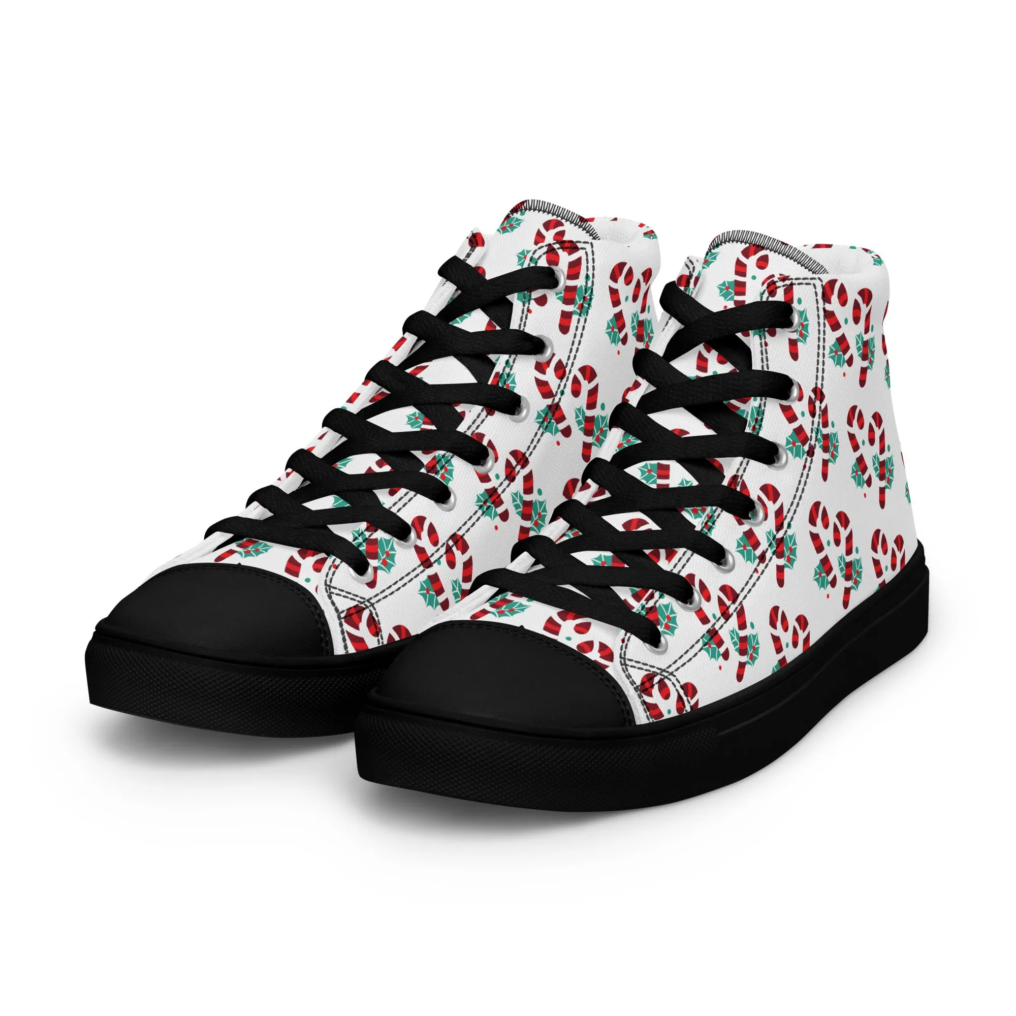 Women Christmas High Top Canvas Shoes (Glamourange Holiday Magic Canvas Shoes For Women - 0015)