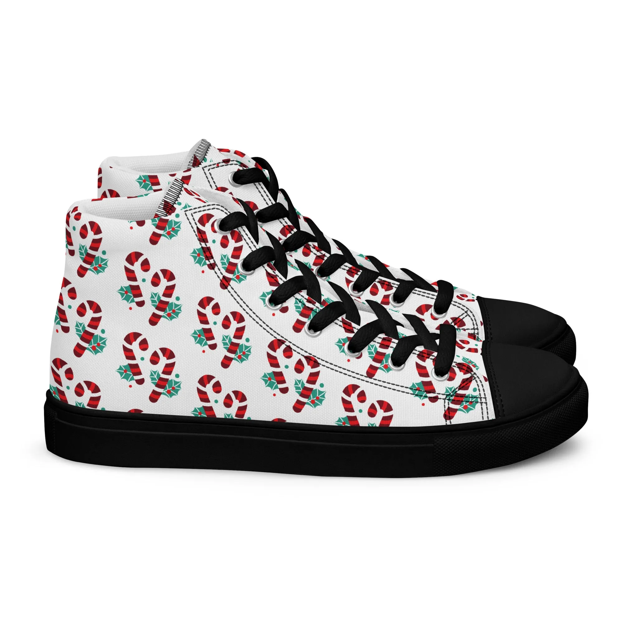 Women Christmas High Top Canvas Shoes (Glamourange Holiday Magic Canvas Shoes For Women - 0015)