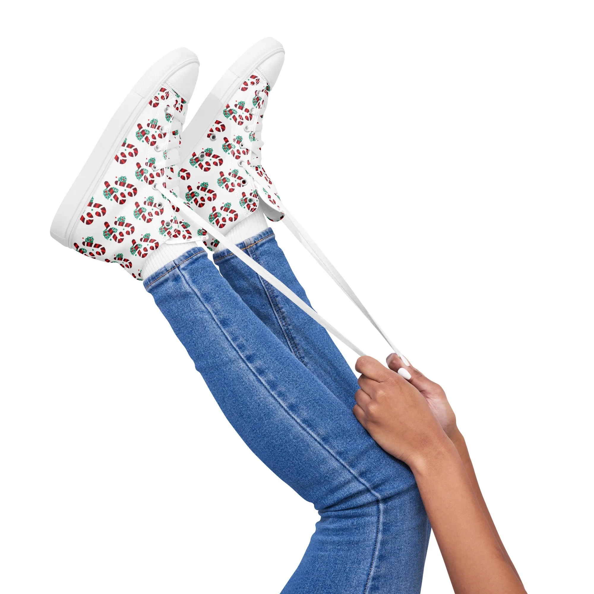 Women Christmas High Top Canvas Shoes (Glamourange Holiday Magic Canvas Shoes For Women - 0015)