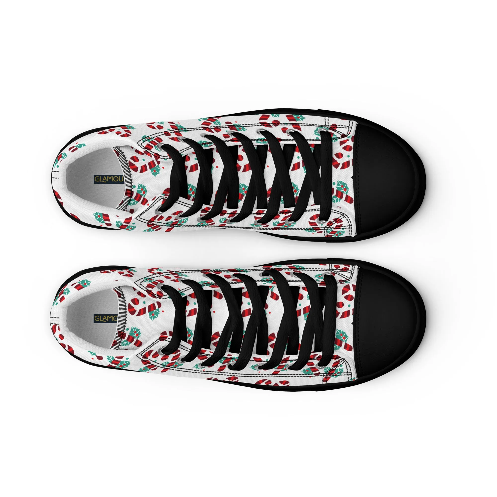 Women Christmas High Top Canvas Shoes (Glamourange Holiday Magic Canvas Shoes For Women - 0015)