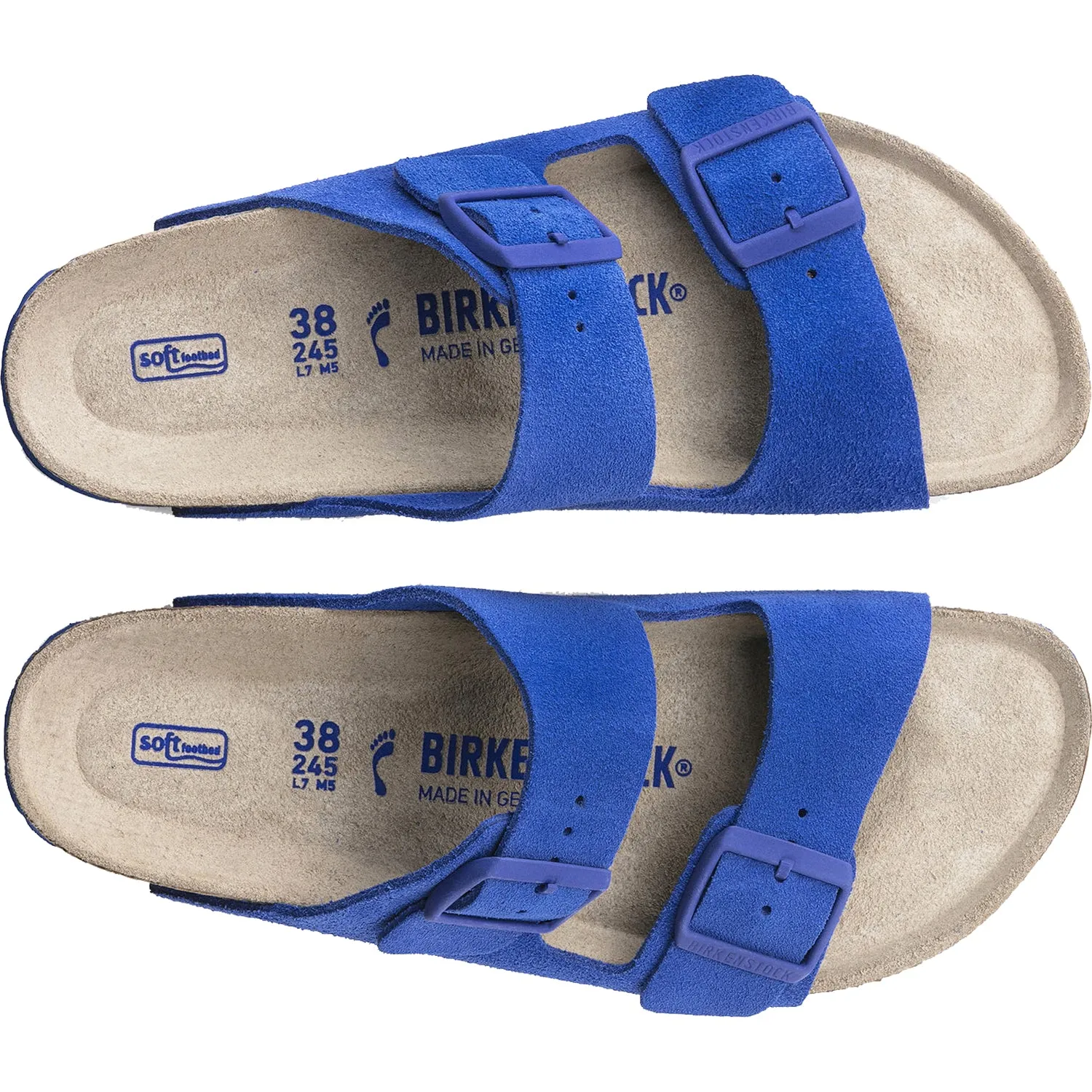 Women's Birkenstock Arizona Soft Footbed Ultra Blue Suede