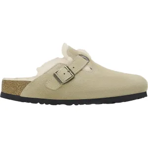 Women's Birkenstock Boston Shearling Taupe/Sand Castle Suede