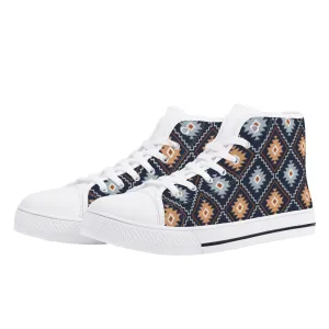 Women's High Top Canvas Shoes River Canyon Southwestern Print