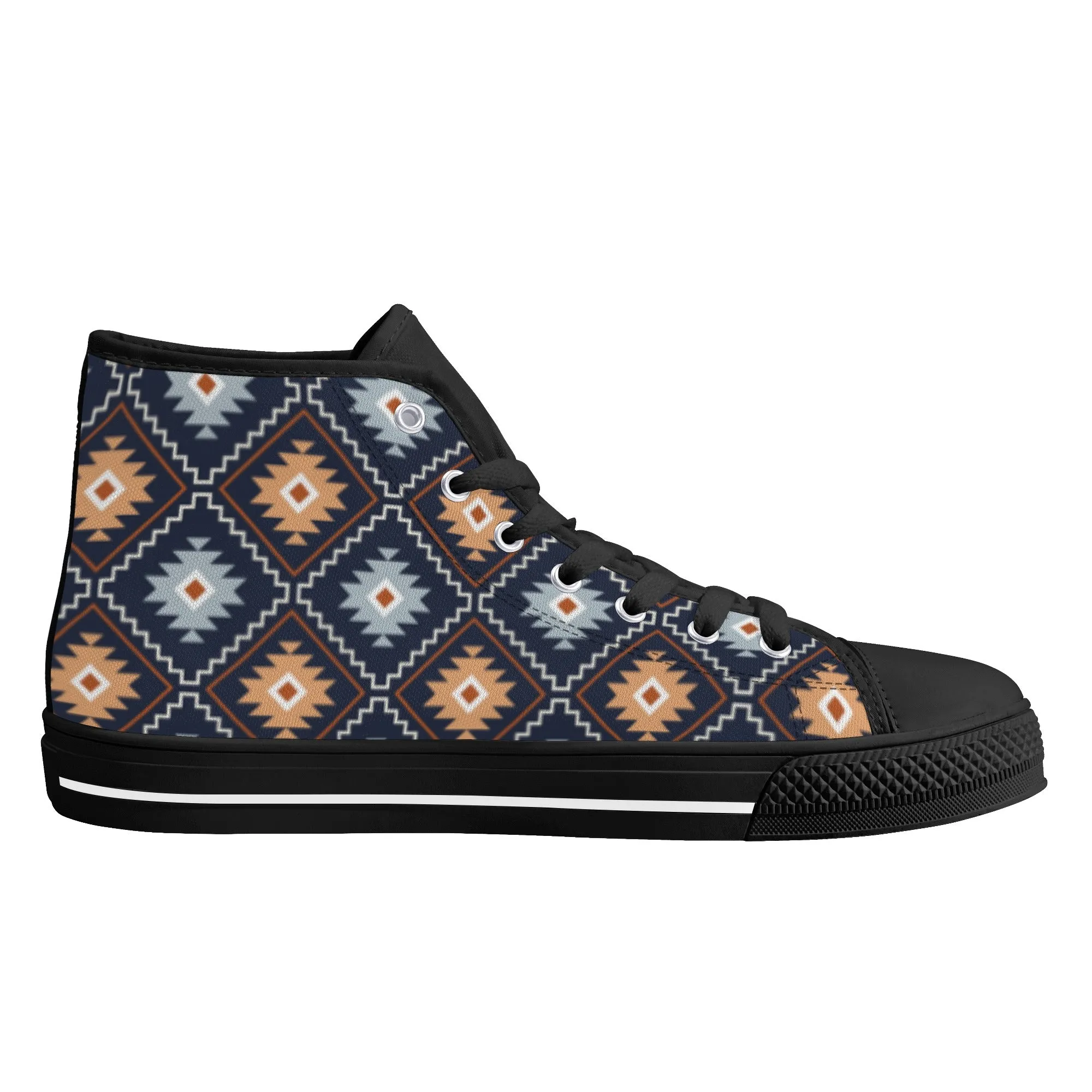 Women's High Top Canvas Shoes River Canyon Southwestern Print