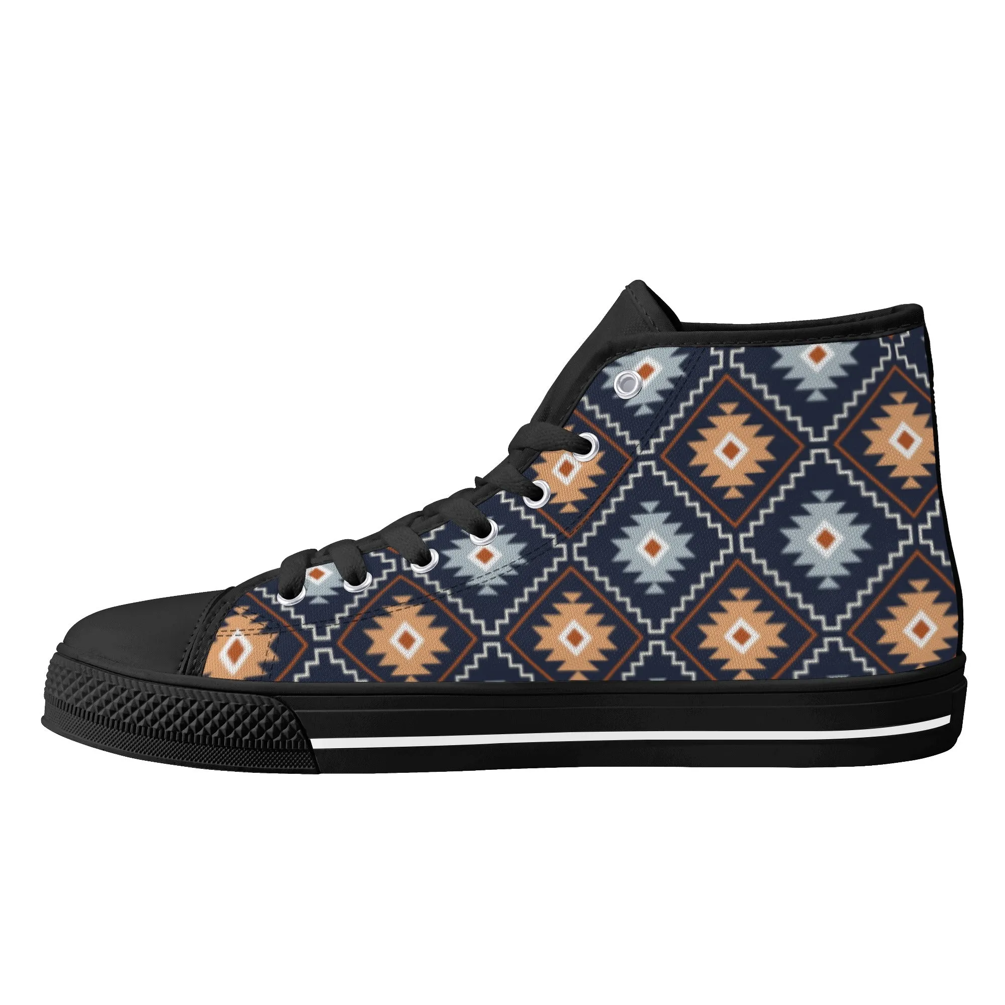 Women's High Top Canvas Shoes River Canyon Southwestern Print