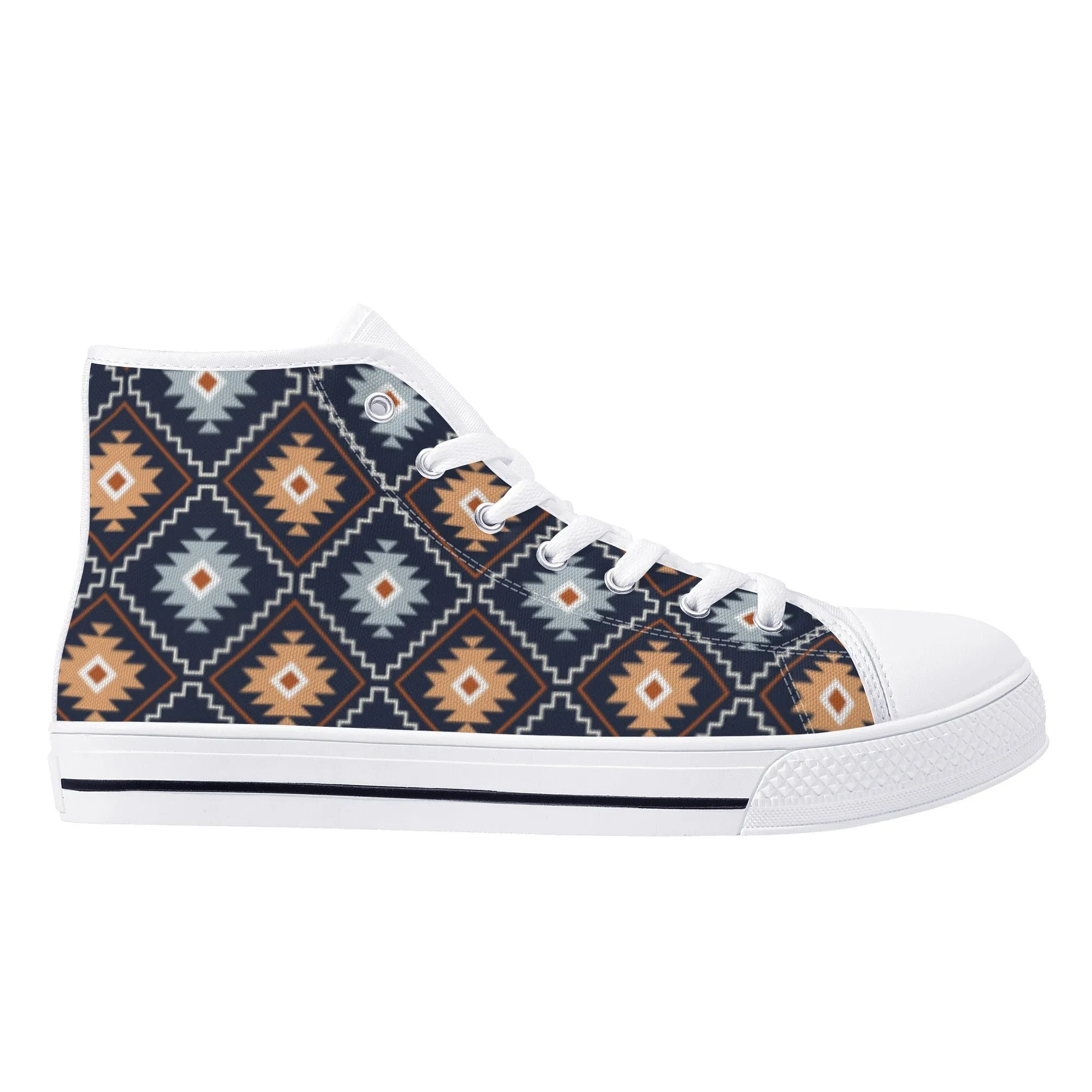Women's High Top Canvas Shoes River Canyon Southwestern Print