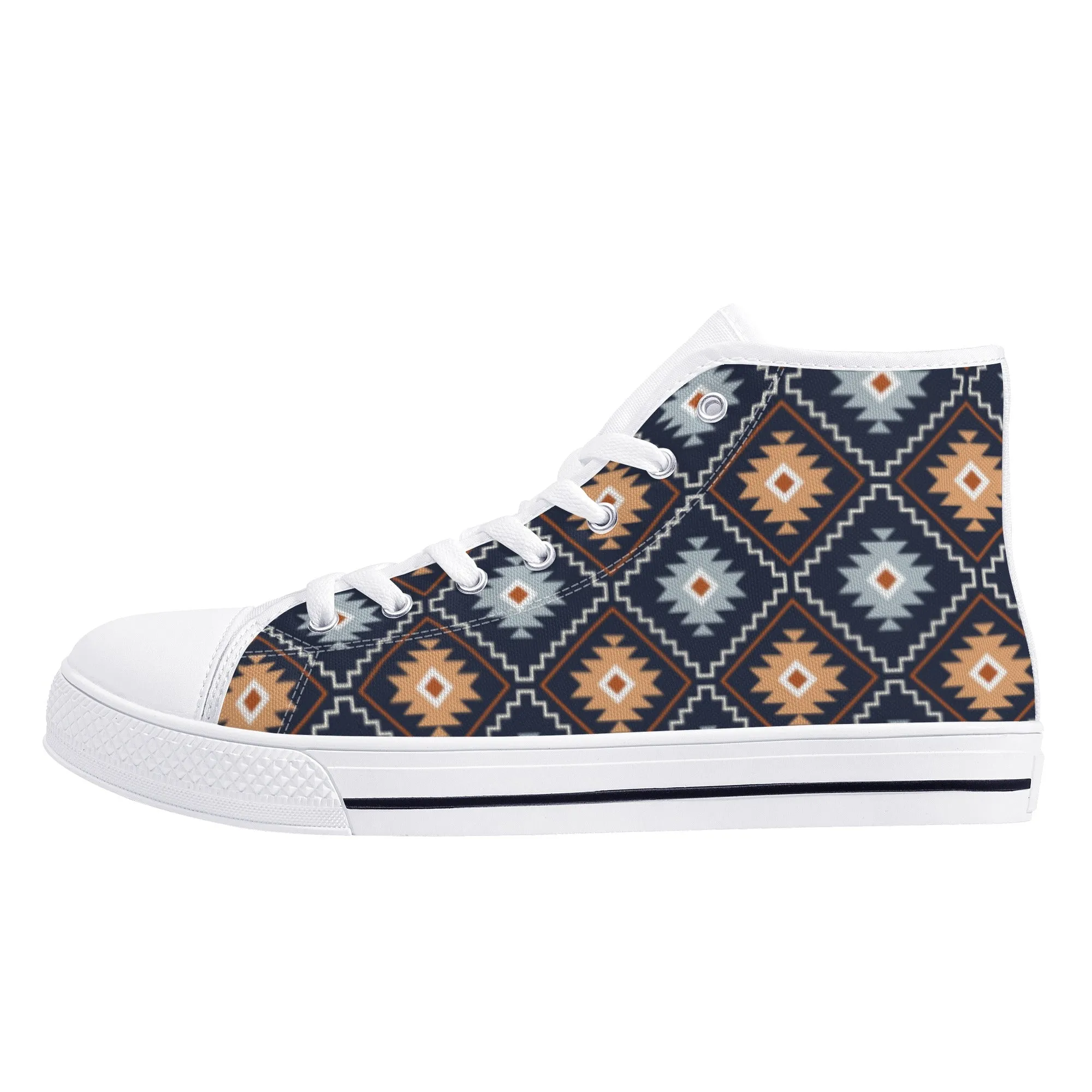 Women's High Top Canvas Shoes River Canyon Southwestern Print