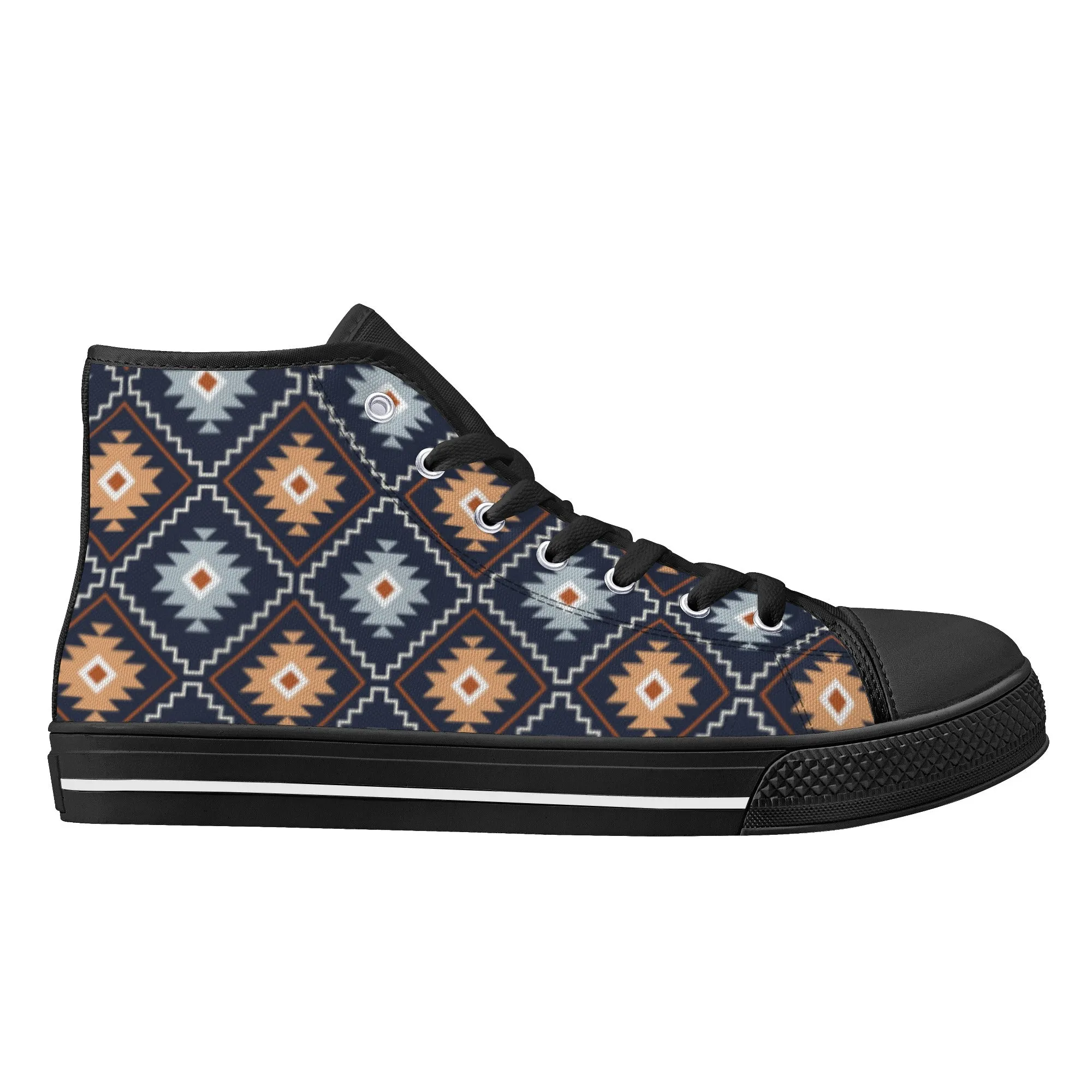 Women's High Top Canvas Shoes River Canyon Southwestern Print