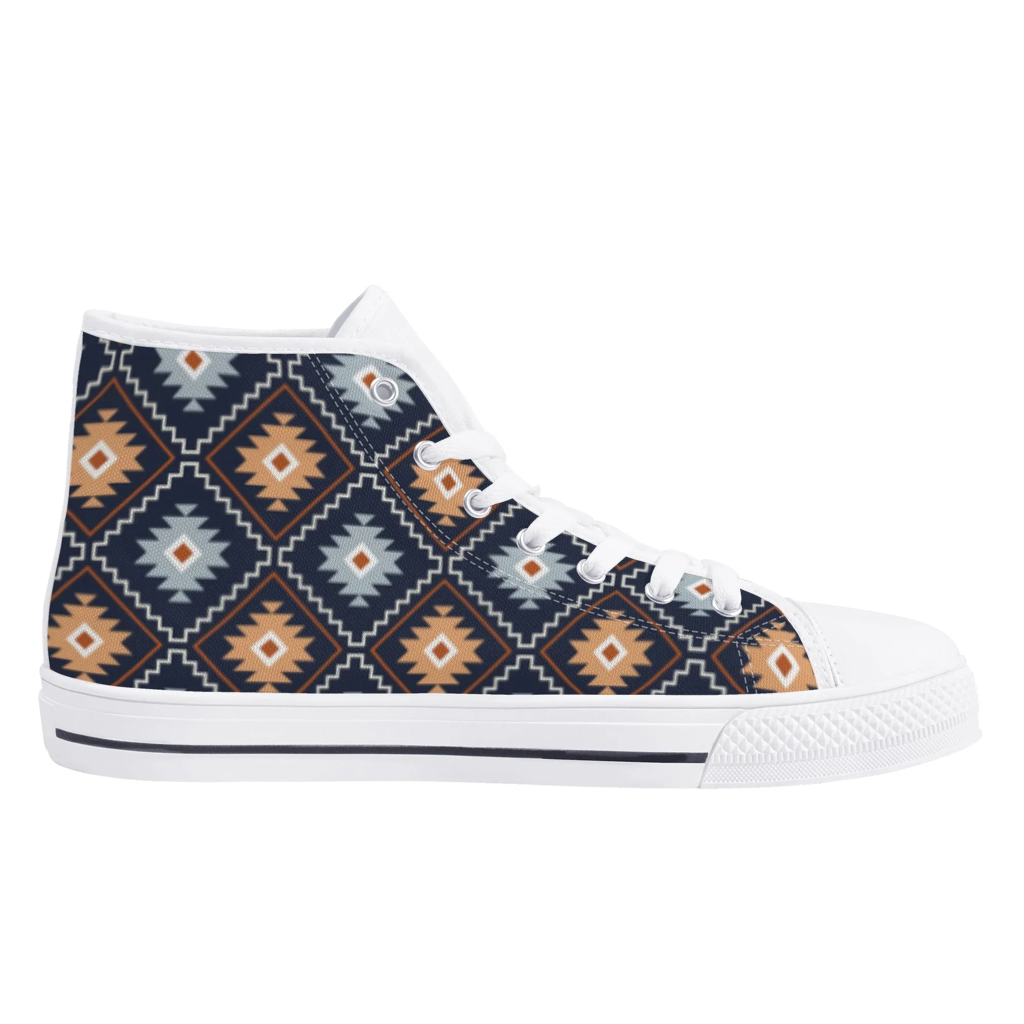 Women's High Top Canvas Shoes River Canyon Southwestern Print