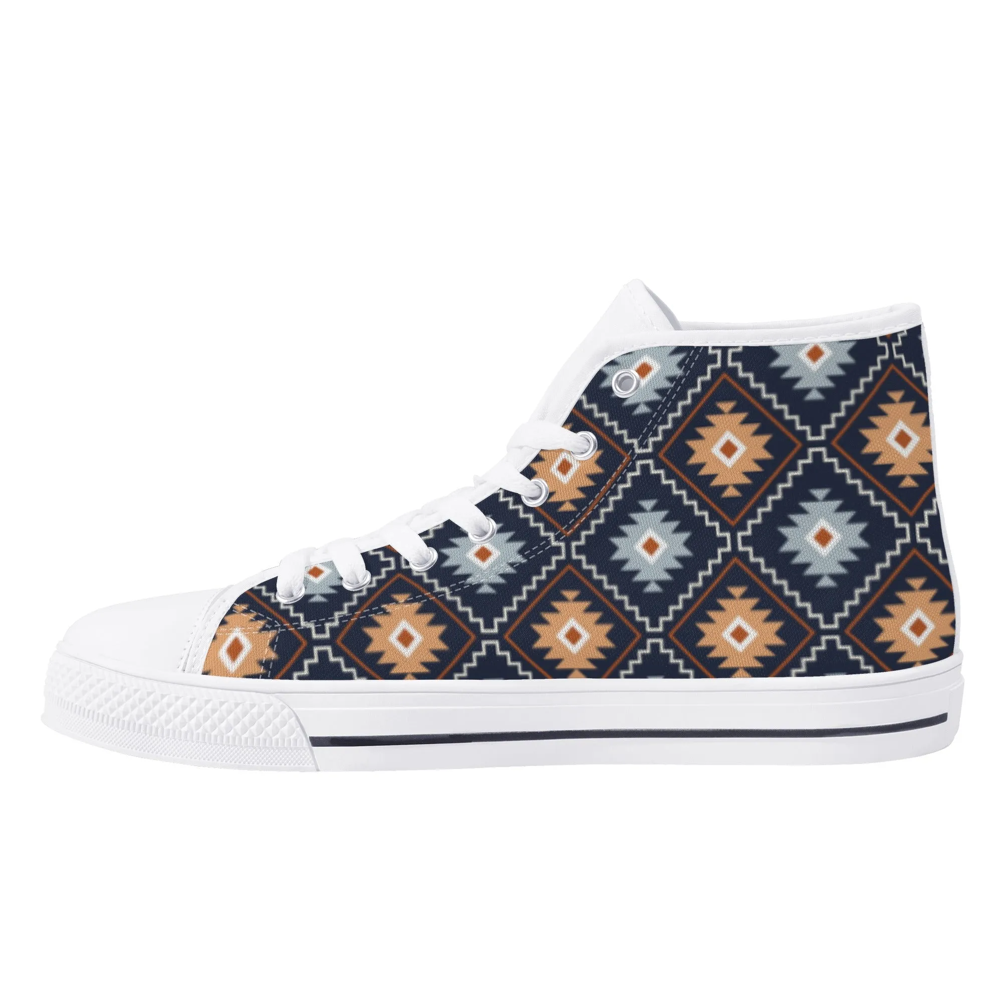 Women's High Top Canvas Shoes River Canyon Southwestern Print