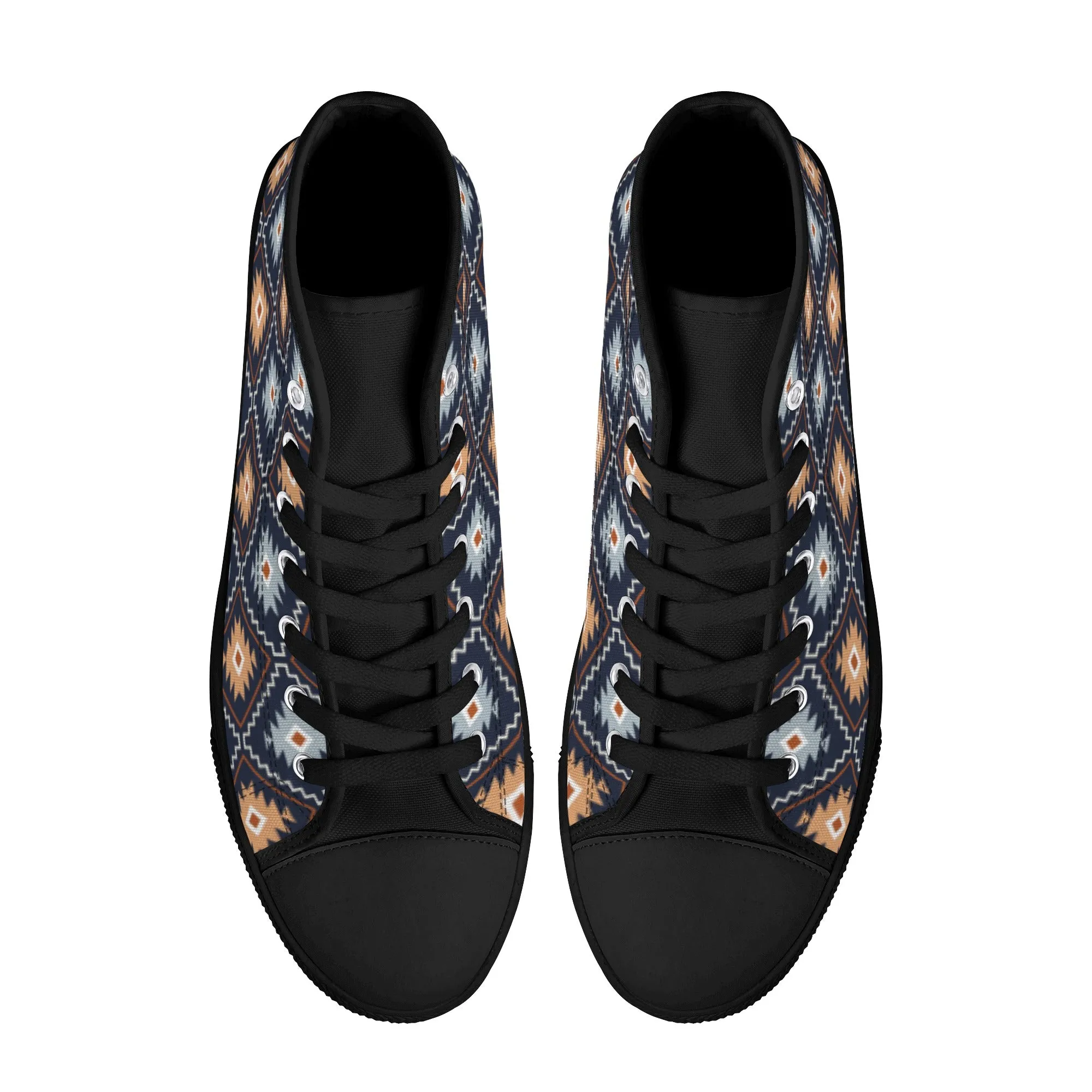 Women's High Top Canvas Shoes River Canyon Southwestern Print