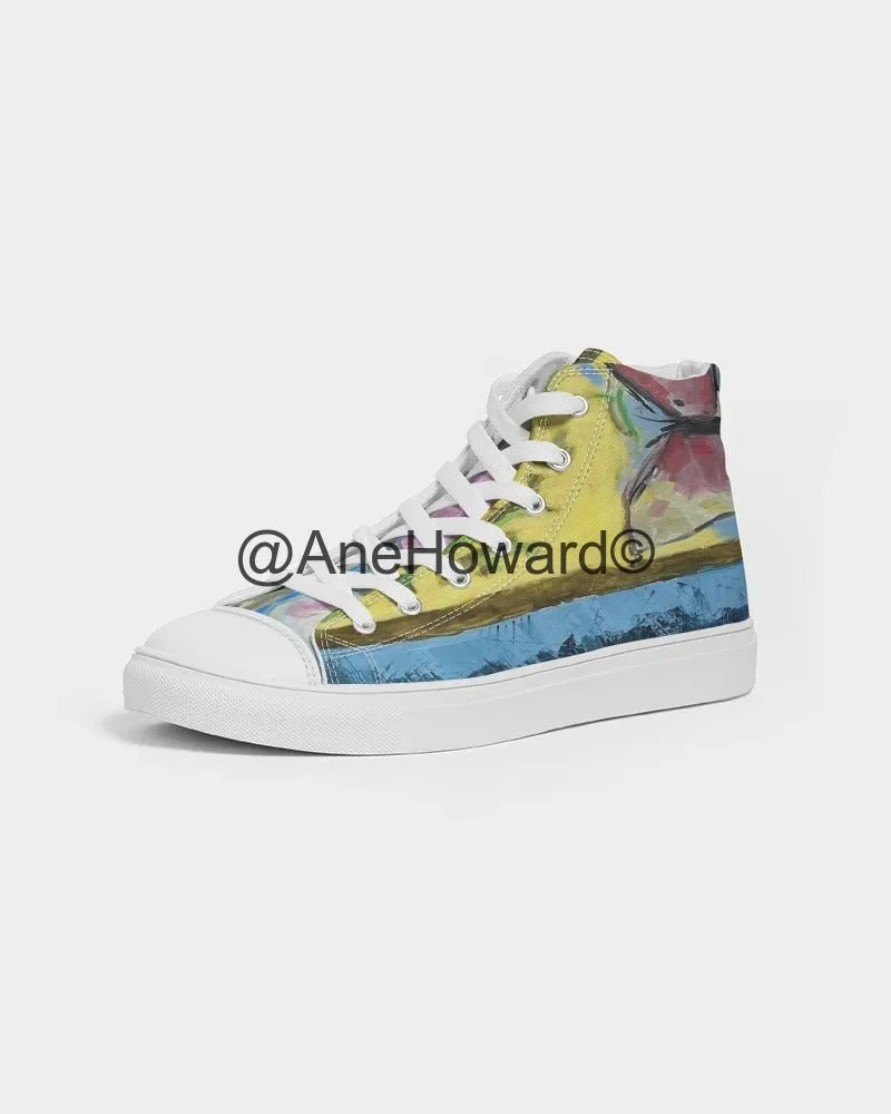Women's Hightop Canvas Shoe Papillons and Fern