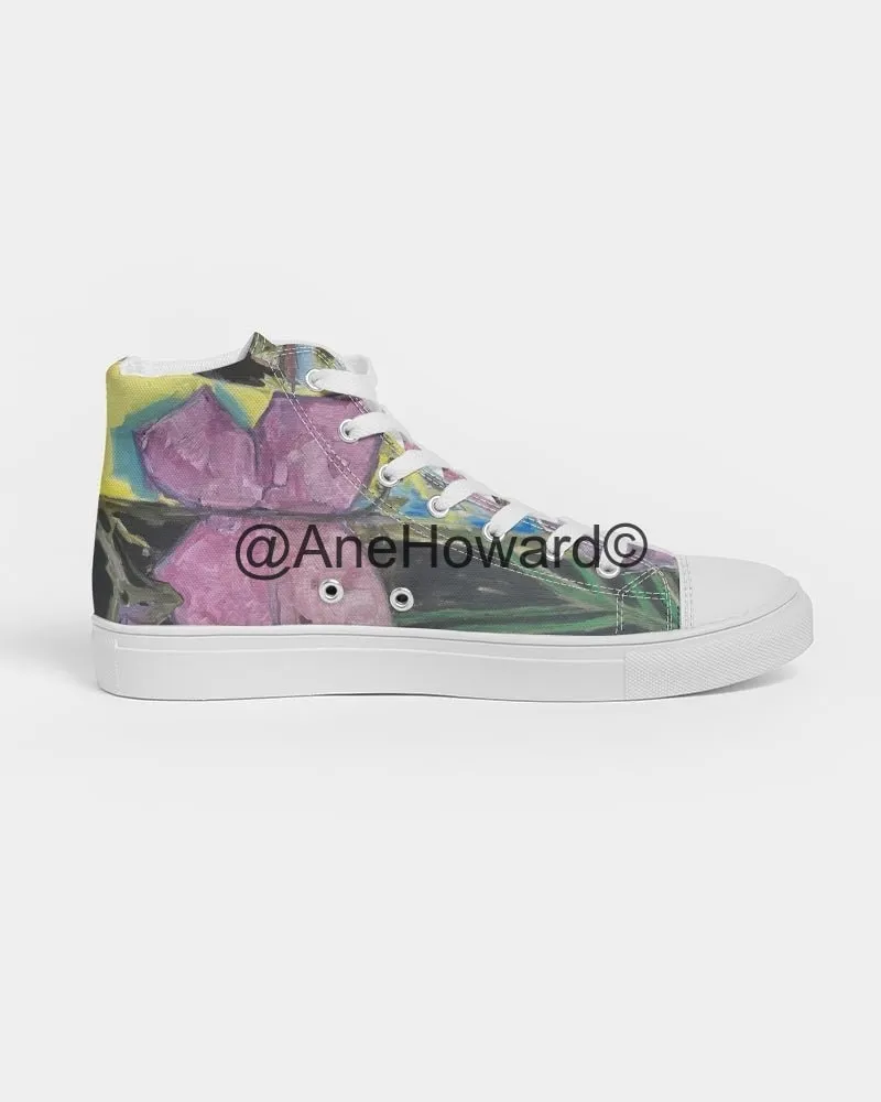 Women's Hightop Canvas Shoe Papillons and Fern