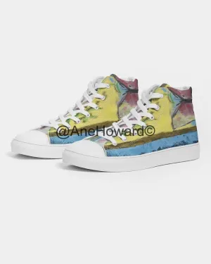 Women's Hightop Canvas Shoe Papillons and Fern