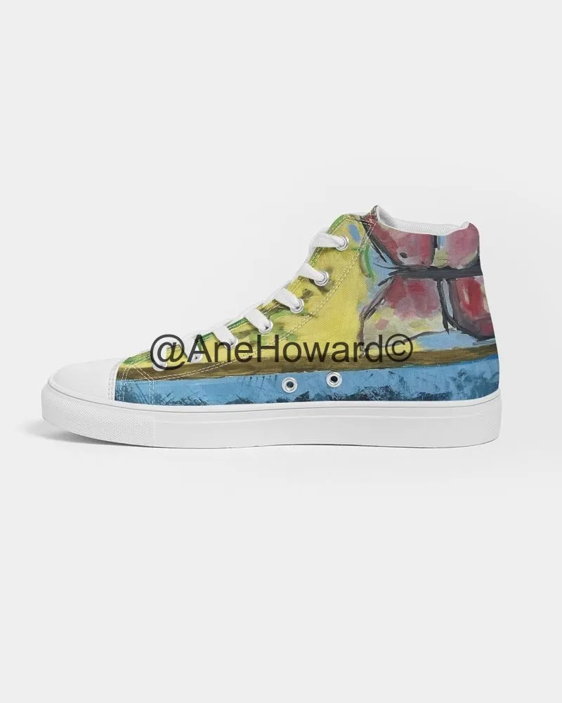 Women's Hightop Canvas Shoe Papillons and Fern