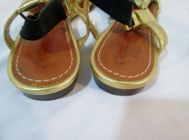 Womens LANVIN ETE 2010 GOLD ROPE SANDAL Flat Shoe 38 / 7.5 Slip-on